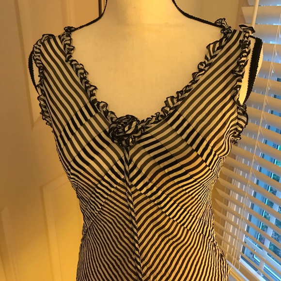 BCBG Maxazria Black & white striped top - Picture 3 of 6